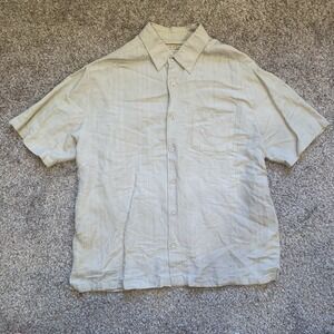 Habanera Button Up Shirt Mens XL Beige Cuban Style Camp Casual Outdoor